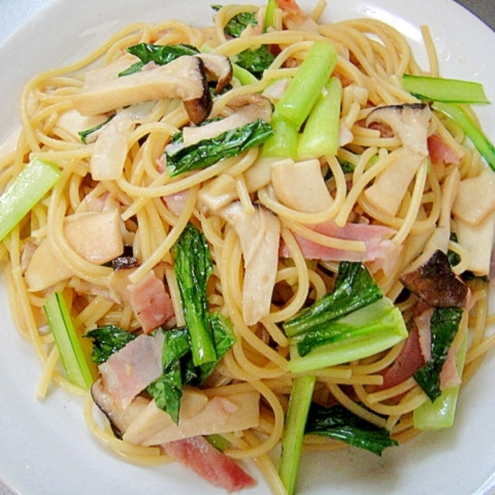 エリンギと小松菜の和風パスタ レシピ 作り方 By Mint74 楽天レシピ